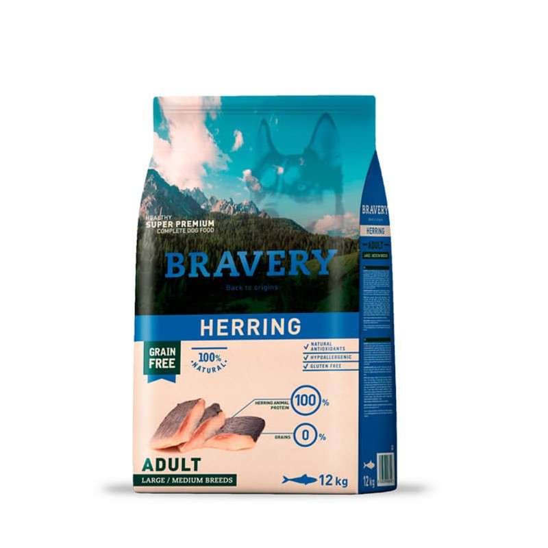 Bravery Adulto Herring Large/Medium 4Kg